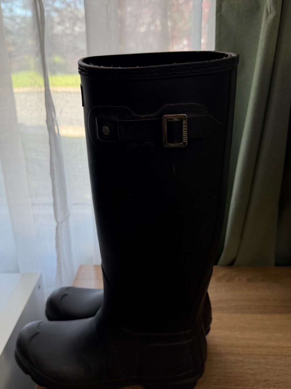 Hunter Black Tall Matte Rain Boots - Picture 4 of 7